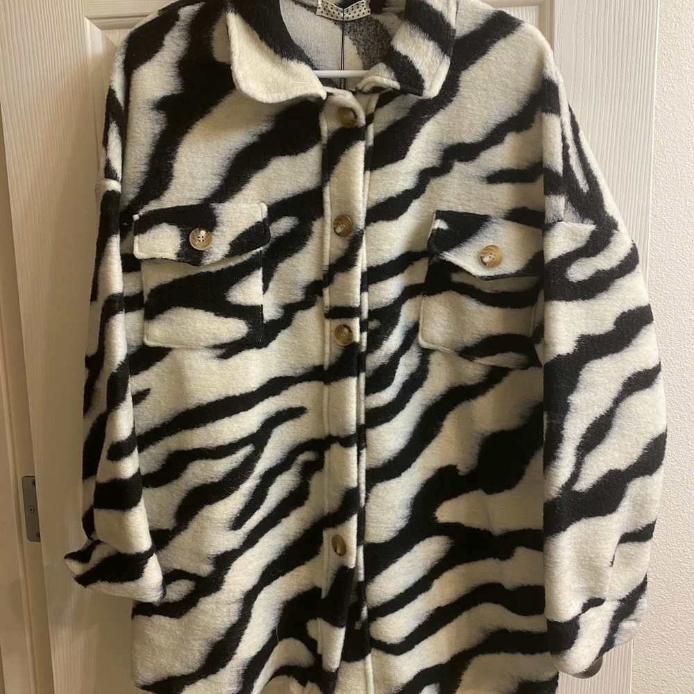 Zebra wool-like top